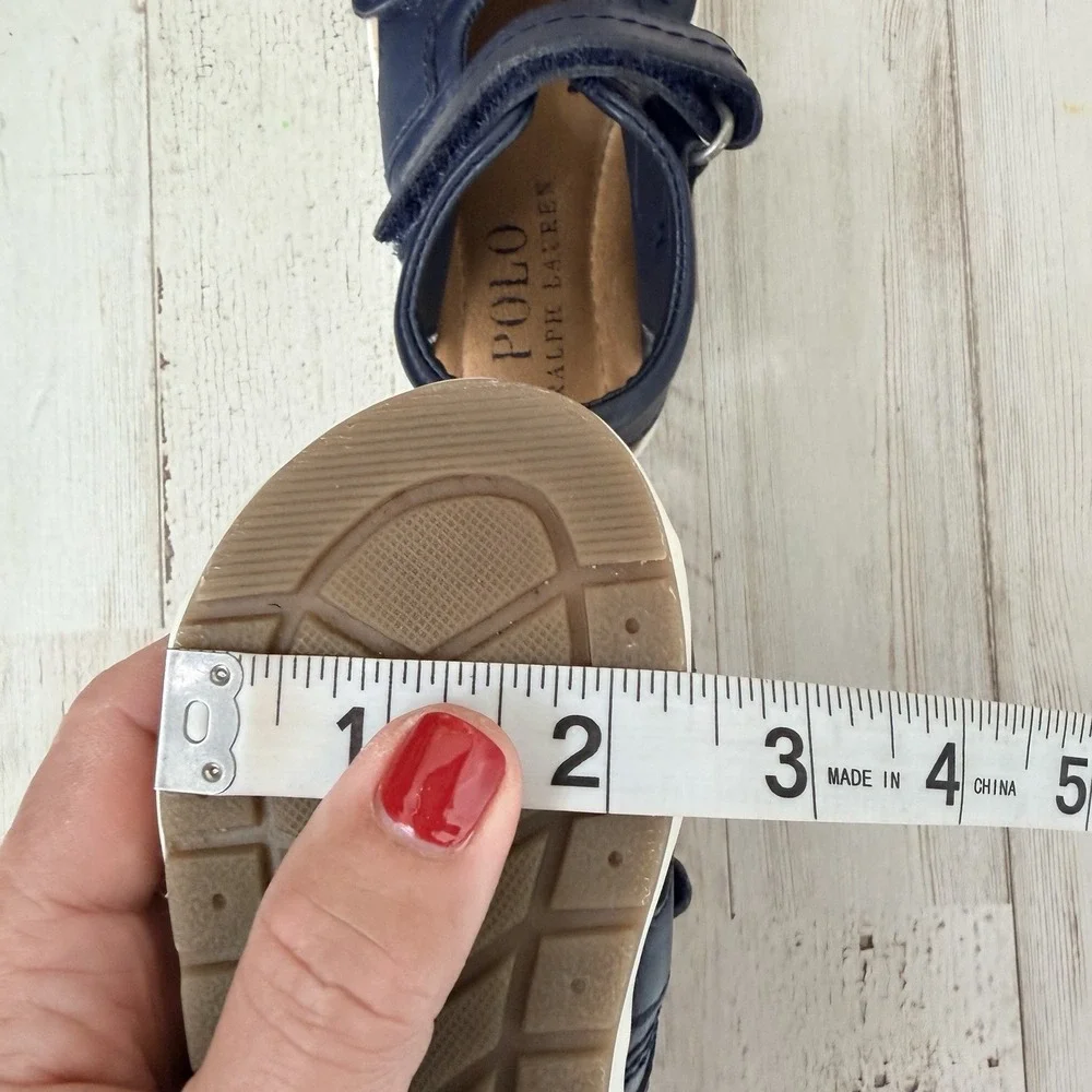 Polo Ralph Lauren Duncen‎ Toddler Full Grain Leather Sandals Blue Size 6 Summer